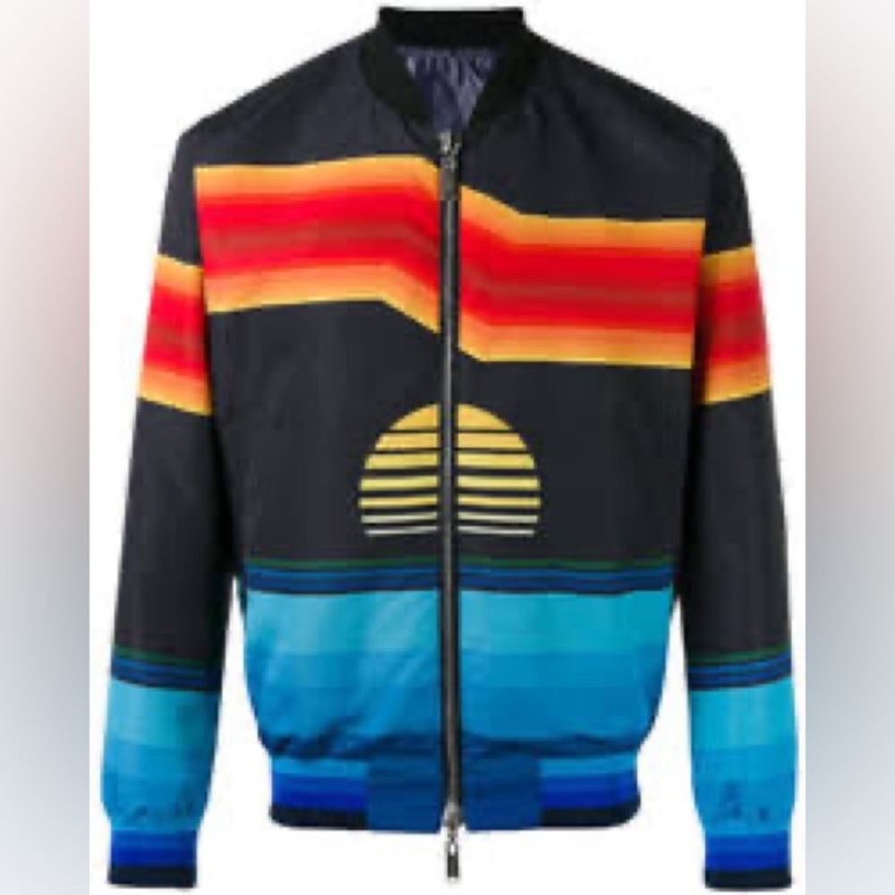 ICEBERG NAVY REVERSIBLE TECHNICAL BOMBER JACKET SIZE L